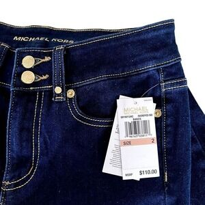 Michael Kors Women's High Waist Basics Straight Jeans Size 2 Overdyed Indigo